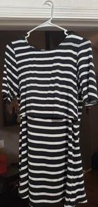 Undercover Mama Striped Nursing Shirt L